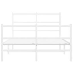 Berkfield Home Metal Bed Frame without Mattress with Footboard¬†White 120x190cm in White - Size: 120x190 cm - thumbnail 5
