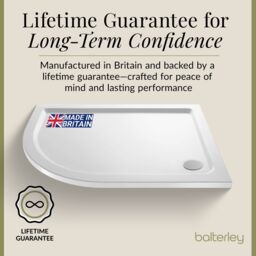 Balterley Premium Shower Tray - Left Hand Offset Quadrant - 1200mm x 900mm - White - thumbnail 6