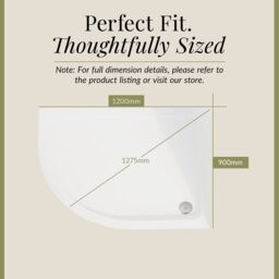 Balterley Premium Shower Tray - Left Hand Offset Quadrant - 1200mm x 900mm - White - thumbnail 5