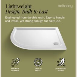 Balterley Premium Shower Tray - Left Hand Offset Quadrant - 1200mm x 900mm - White - thumbnail 3