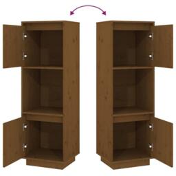 Berkfield Home Highboard Honey Brown 38x35x117 cm Solid Wood Pine - Size: 38 x 35 x 117 cm - thumbnail 7