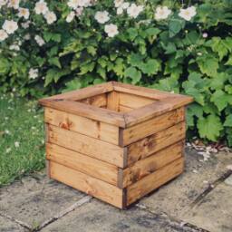 Churnet Valley Garden Furniture Ltd Multi Pack of 2 - Valley Small Square Planter - Timber L39xW39xH32 cm in Light Brown - thumbnail 4