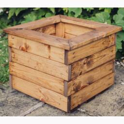 Churnet Valley Garden Furniture Ltd Multi Pack of 2 - Valley Small Square Planter - Timber L39xW39xH32 cm in Light Brown - thumbnail 3