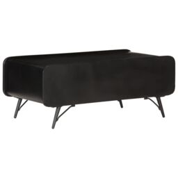Berkfield Home Coffee Table 100x50x40 cm Solid Mango Wood in Black - Size: 100 x 50 x 40 cm - thumbnail 4
