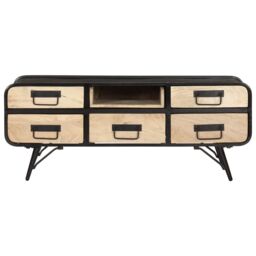 Berkfield Home Coffee Table 100x50x40 cm Solid Mango Wood in Black - Size: 100 x 50 x 40 cm - thumbnail 3