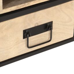 Berkfield Home Coffee Table 100x50x40 cm Solid Mango Wood in Black - Size: 100 x 50 x 40 cm - thumbnail 5