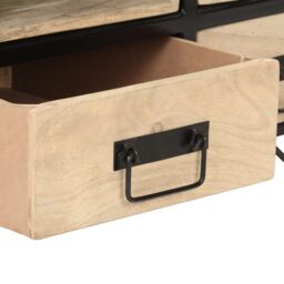 Berkfield Home Coffee Table 100x50x40 cm Solid Mango Wood in Black - Size: 100 x 50 x 40 cm - thumbnail 6
