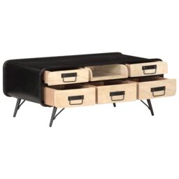 Berkfield Home Coffee Table 100x50x40 cm Solid Mango Wood in Black - Size: 100 x 50 x 40 cm - thumbnail 2