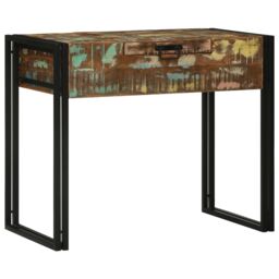 Berkfield Home Dressing Table 90x50x75 cm Solid Wood Reclaimed in Brown - Size: 90 x 50 x 75 cm