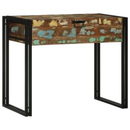 Berkfield Home Dressing Table 90x50x75 cm Solid Wood Reclaimed in Brown - Size: 90 x 50 x 75 cm - thumbnail 4