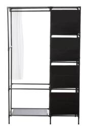 H&O Direct Portable Metal Closet Bedroom Cabinet in Black - thumbnail 4