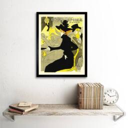 "Artery8 Culture Cafe Concert Japanese Paris Toulouse-Lautrec Framed Art Print in Yellow - Size: W12"" x H16""" - thumbnail 2