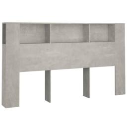 Berkfield Home Headboard Cabinet Concrete Grey 180x18.5x104.5 cm - thumbnail 1