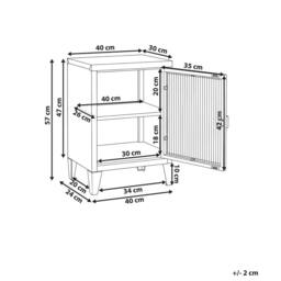 Wyld and Coco Light Grey Metal Storage Cabinet with Fluted Glass Front - thumbnail 3