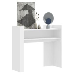 Berkfield Home Console Table White 100x35x90 cm Engineered Wood - Size: 100 x 35 x 90 cm - thumbnail 1