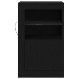 Berkfield Home Side Cabinets with LED Lights 2 pcs Black Oak 41x37x67 cm - Size: 41 x 37 x 67 cm - thumbnail 6