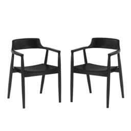 Cheshire Fairmont Premium Dining Chairs with Arms - Set of 2 in Black - thumbnail 1
