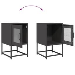 Berkfield Home Elegant Bedside Cabinet Black 36x39x60.5 cm Cold-rolled Steel - thumbnail 9