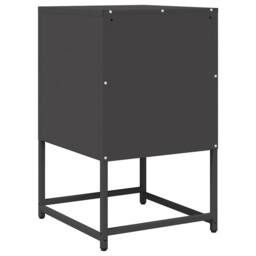 Berkfield Home Elegant Bedside Cabinet Black 36x39x60.5 cm Cold-rolled Steel - thumbnail 7