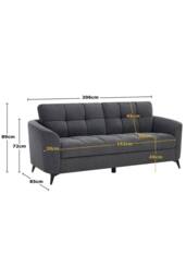 More4Homes Solna 3 Seater Scandi Style Fabric Living Room Sofa in Charcoal - thumbnail 8