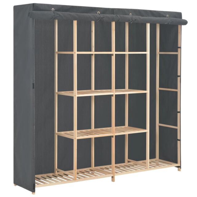 Berkfield Home Wardrobe Grey 173x40x170 cm Fabric - Size: 173 x 40 x 170 cm - image 1