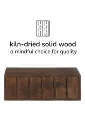 MH London Solid Wood Floating Wall Storage Shelf with Push-to-Open Drawer - Arlo in Dark Brown - thumbnail 5