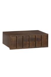 MH London Solid Wood Floating Wall Storage Shelf with Push-to-Open Drawer - Arlo in Dark Brown - thumbnail 4