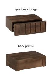 MH London Solid Wood Floating Wall Storage Shelf with Push-to-Open Drawer - Arlo in Dark Brown - thumbnail 7