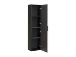 Vente-unique Fluted Wall-Hung Bathroom Unit With Inset Basin & Tall Unit - Light in Black - thumbnail 8