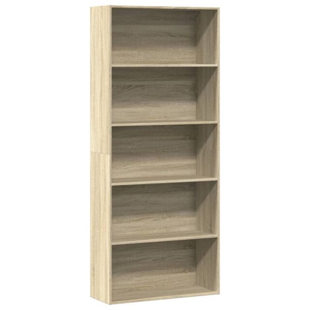 Berkfield Home Book Cabinet Sonoma Oak 80x30x189 cm Engineered Wood in Brown - Size: 80 x 30 x 189 cm - image 1