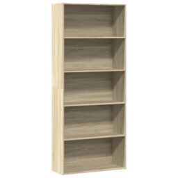 Berkfield Home Book Cabinet Sonoma Oak 80x30x189 cm Engineered Wood in Brown - Size: 80 x 30 x 189 cm - thumbnail 1