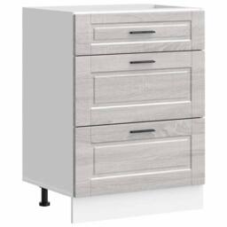 Berkfield Home Kitchen Base Cabinet Porto Grey Sonoma Engineered Wood - thumbnail 2