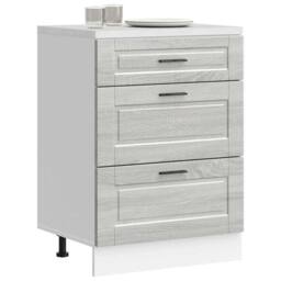 Berkfield Home Kitchen Base Cabinet Porto Grey Sonoma Engineered Wood - thumbnail 1