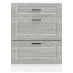Berkfield Home Kitchen Base Cabinet Porto Grey Sonoma Engineered Wood - thumbnail 4