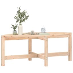 Berkfield Home Coffee Table 118x63x45 cm Solid Wood Pine in Brown - Size: 118 x 63 x 45 cm - thumbnail 4