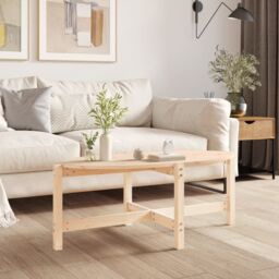 Berkfield Home Coffee Table 118x63x45 cm Solid Wood Pine in Brown - Size: 118 x 63 x 45 cm - thumbnail 1