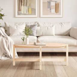 Berkfield Home Coffee Table 118x63x45 cm Solid Wood Pine in Brown - Size: 118 x 63 x 45 cm - thumbnail 3
