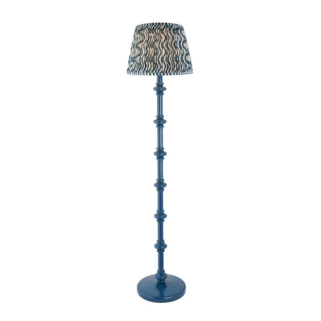 Netlighting Carnaby Blue Floor Lamp Blue Fabric Ripple Shade 35cm B22 - image 1