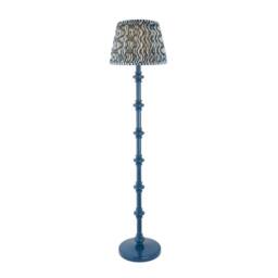 Netlighting Carnaby Blue Floor Lamp Blue Fabric Ripple Shade 35cm B22
