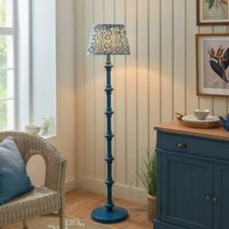 Netlighting Carnaby Blue Floor Lamp Blue Fabric Ripple Shade 35cm B22 - thumbnail 2
