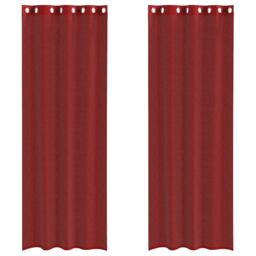 Berkfield Home Voile Curtains with Grommets 2 pcs Wine Red - thumbnail 2