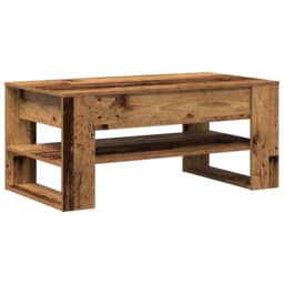 Berkfield Home Coffee Table Vintage Wood 102x55x45 cm Made of Engineered Wood in Brown - Size: 102 x 55 x 45 cm - thumbnail 5