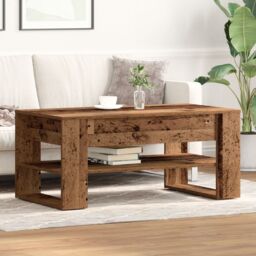 Berkfield Home Coffee Table Vintage Wood 102x55x45 cm Made of Engineered Wood in Brown - Size: 102 x 55 x 45 cm - thumbnail 1