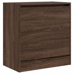 Berkfield Home Shoe Cabinet Brown Oak 60x34x63.5 cm Engineered Wood - thumbnail 4