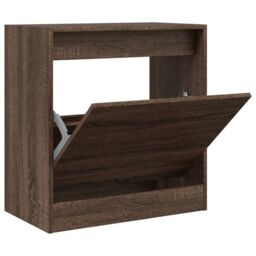 Berkfield Home Shoe Cabinet Brown Oak 60x34x63.5 cm Engineered Wood - thumbnail 2