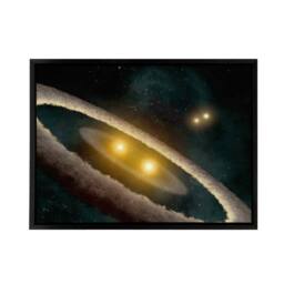"Artery8 Space NASA HD98800 Binary Star System Framed Canvas Wall Art Print in Blue - Size: W12"" x H16""" - thumbnail 1