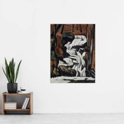 "Artery8 Smelt Brook Falls Landscape Marsden Hartley Wall Art Poster Print in Brown - Size: W18"" x H24""" - thumbnail 4
