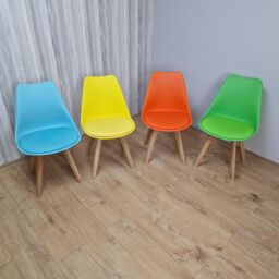 KOSY KOALA Dining Chairs Set of 4 Four Colourful Mixed Leather Kitchen Table - thumbnail 4