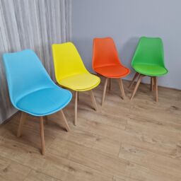 KOSY KOALA Dining Chairs Set of 4 Four Colourful Mixed Leather Kitchen Table - thumbnail 3