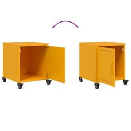 Berkfield Home Stylish Bedside Cabinets 2 pcs Mustard Yellow 36x39x43.5 cm Steel - thumbnail 9